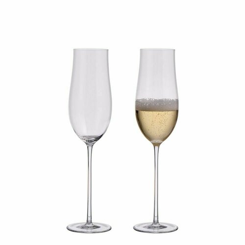 Набор бокалов для шампанского 2 штуки Halimba Crystal Balance Champagne Glass, 220 мл, прозрачные