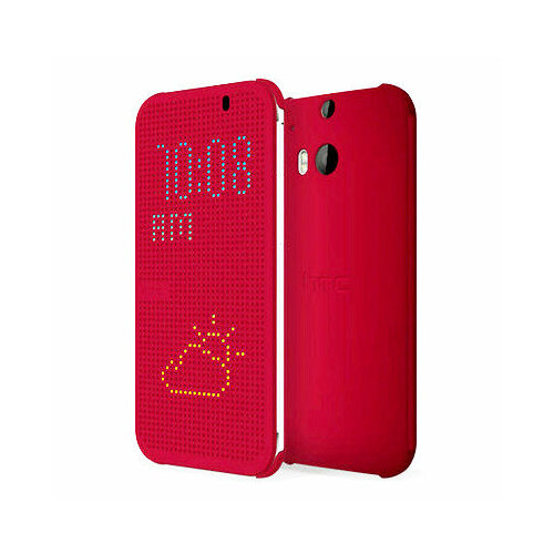 Чехол-книжка для HTC One M8 DOT VIEW FLIP CASE Красный bracelet cases for htc u12 u11 life plus u ultra finger ring case for htc one m10 m9 plus m8 x10 x9 e66 luxury back coque