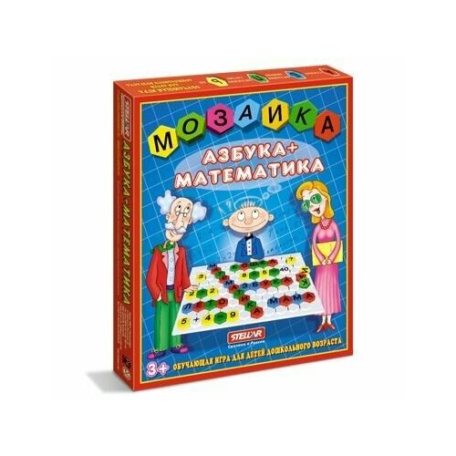 Развивающие игры для детей Мозаика Азбука-Математика 110 фишек Stellar 01004 мозаика азбука математика поле 32х25 01004