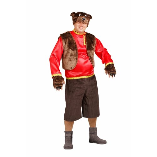 Костюм взрослый Медведь Бурый (52-54) карнавальный костюм березы аппликация 15183 52 54