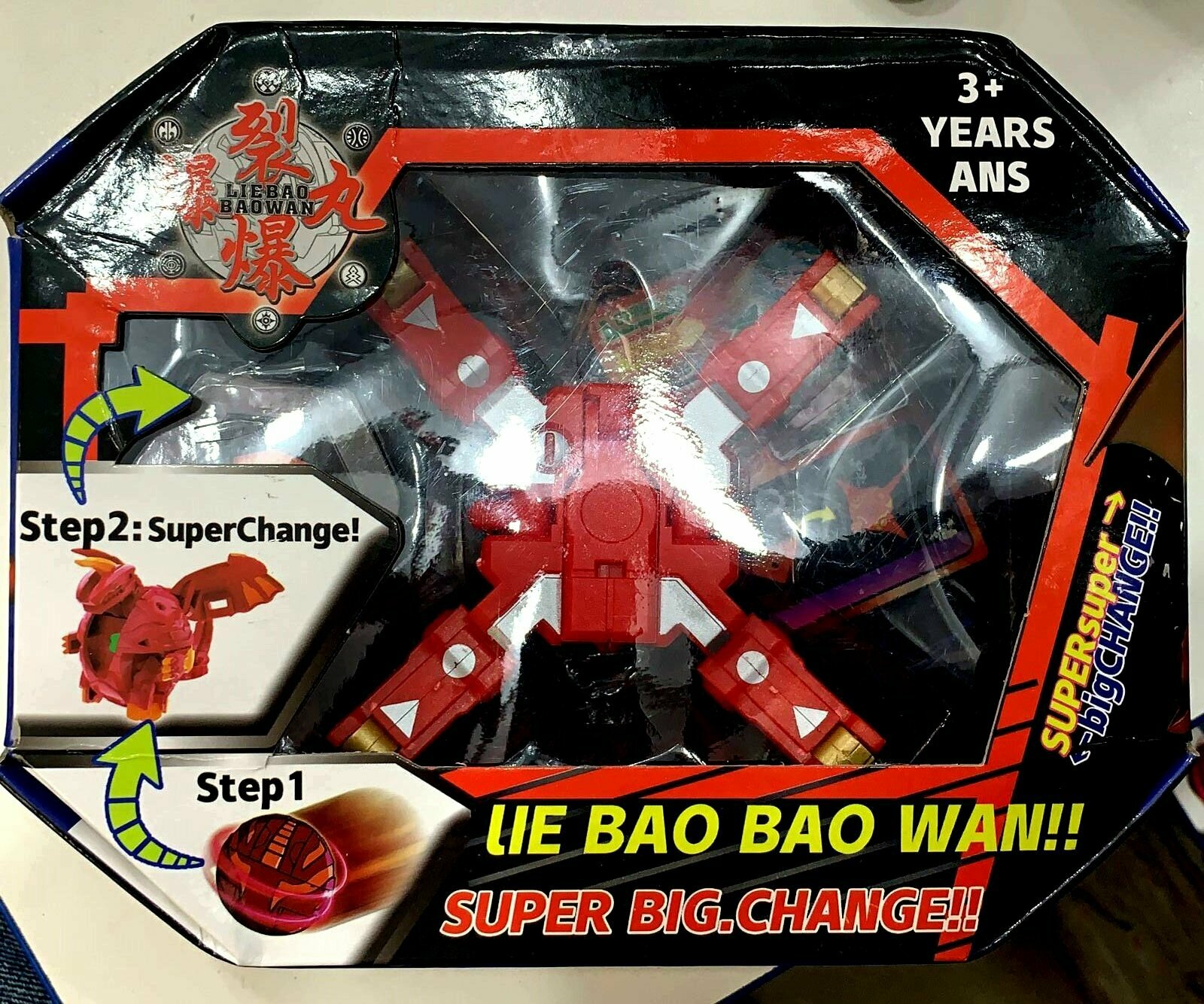 фото Фигурка - трансформер Bakugan Бакуган / Цвет красный / Игровой набор с картой персонажа и баку-сотой / Настольная развлекательная игра для детей