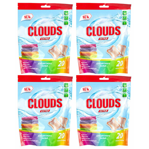 CLOUDS Color Капсулы для стирки цветного белья Роза (8 г х 20) 160 гр - 4 уп.