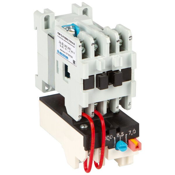 фото Электромагнитный пускатель Электротехник Пм12-010200 ухл4 в 110в/50гц 1з 10а нереверсивный с реле ртт5-10-1 7,0-10,0а ip00 ET007020