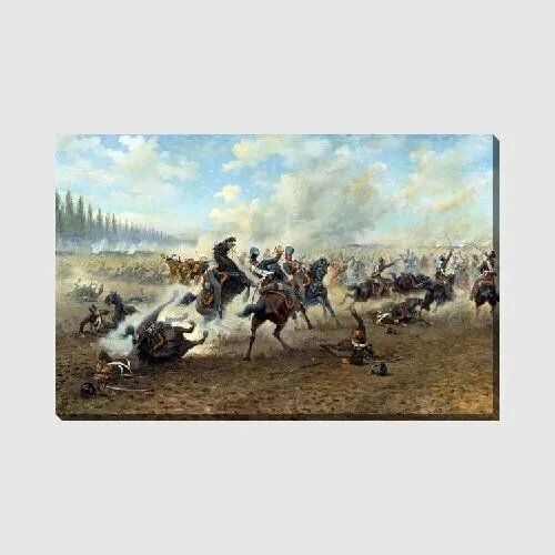 Картина на холсте Кавалерийский бой (A cavalry battle) Мазур