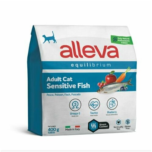 Сухой корм для кошек Alleva Equilibrium Sensitive Fish с рыбой, 400 гр