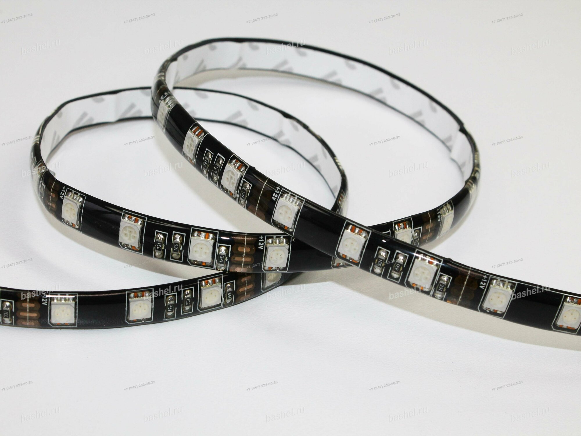 фото 043-LR12-5050-60SMD-IP65-NORM-Black-G Green 14.4W-720Lm/m (5000х10х2мм, чёрная основа), Светодиодная лента зеленая электротовар