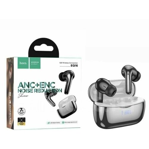 Беспроводные наушники HOCO EQ16 ANC с поддержкой Bluetooth 53 и активным шумоподавлением черные 1499₽