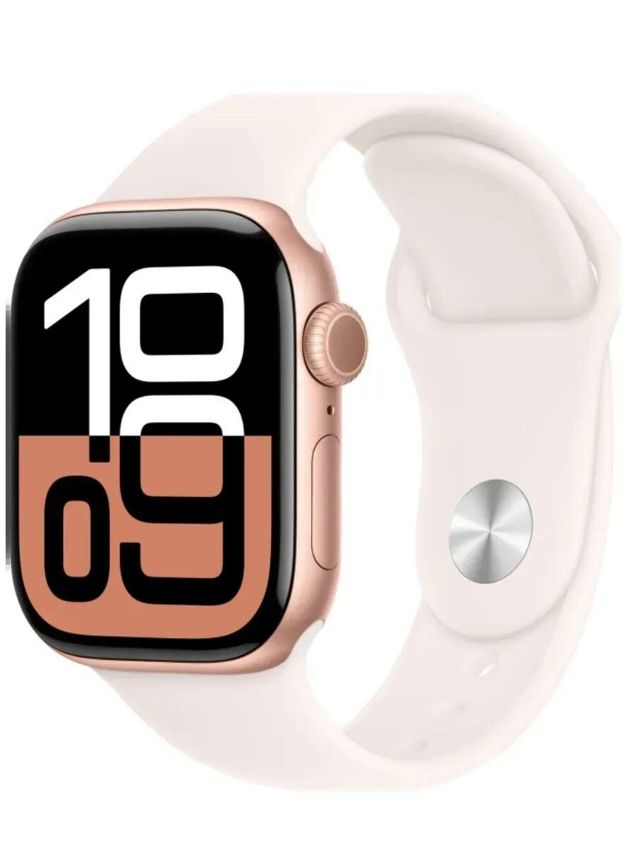 Apple Watch Series 10 42mm Rose Gold Aluminum Case with Sport Band M/L
