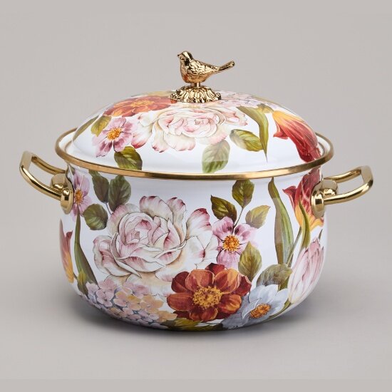 Кастрюля Agness эмалированная с крышкой серия фландрия 38л диаметр 20см