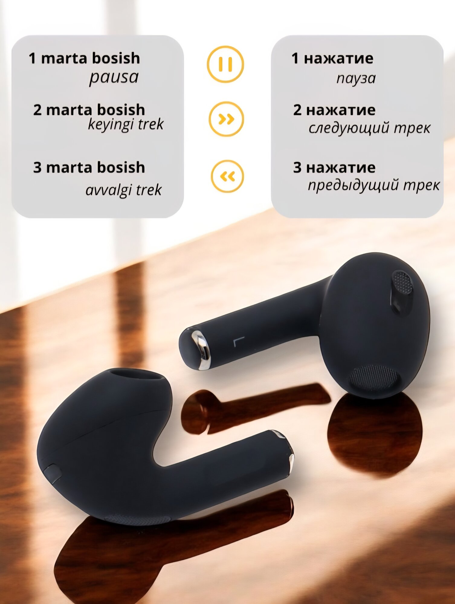 Беспроводные наушники Pods 3 сенсорный управление, Bluetooth 5.0 — фото 1