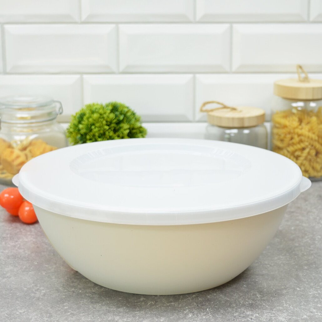 Миска пластиковая 5л с крышкой 