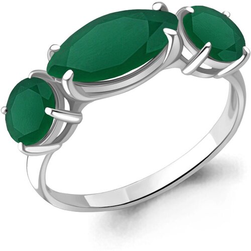 фото Кольцо diamant online, серебро, 925 проба, агат, размер 17.5