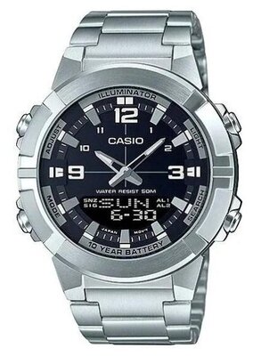 Наручные часы CASIO Collection AMW-870D-1A, серебряный, черный