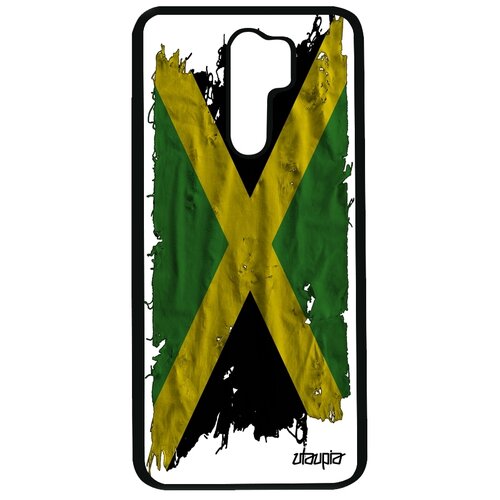 фото Чехол на xiaomi redmi 9, "флаг ямайки на ткани" патриот utaupia