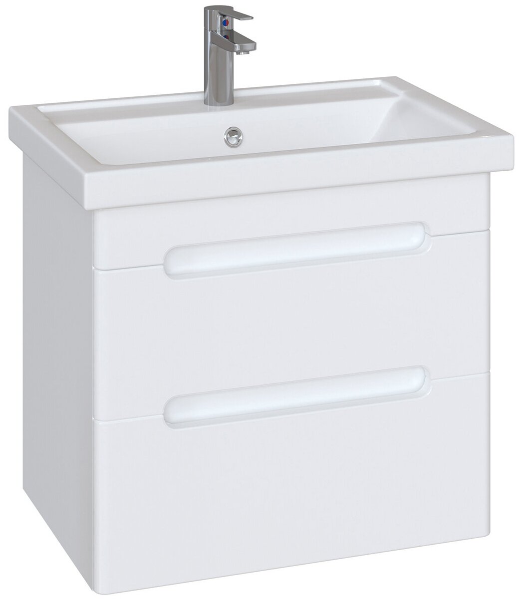 Тумба для ванной комнаты с раковиной SANSTAR Адель, ШхГхВ: 50х40.5х59.3 см, цвет: белый - фотография № 1