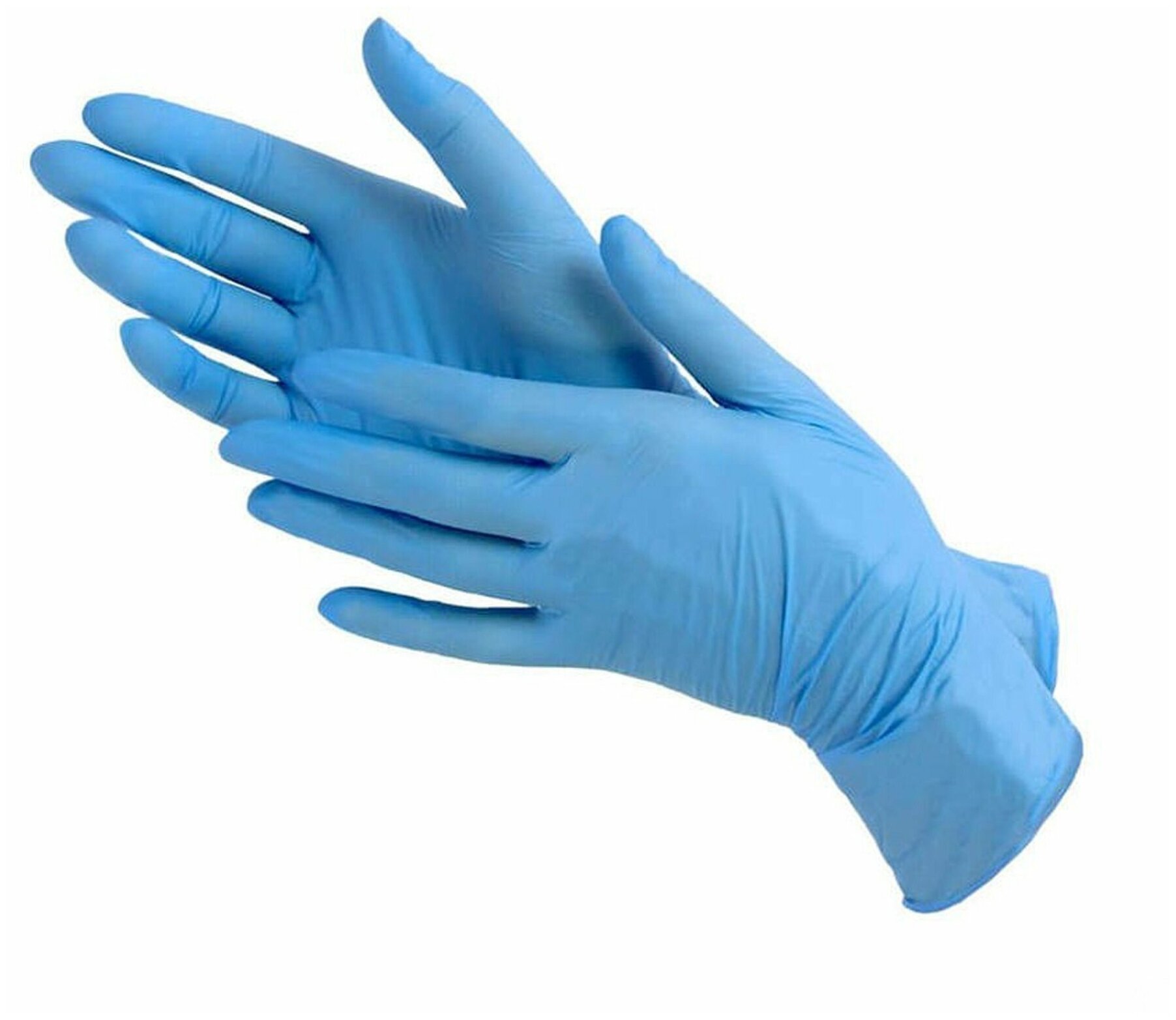 Перчатки маникюрные 100 штук, Перчатки KLEVER нитриловые, одноразовые, смотровые, неопудренные, р-р M, голубой, 50 пар.