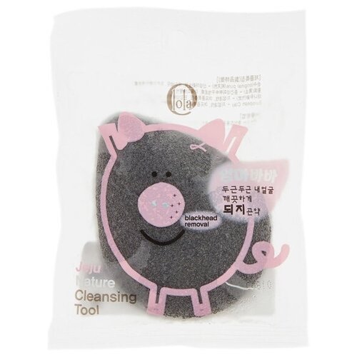 Dr Lola спонж Face Cleansing Pig Konjac Waterdrop charcoal черный