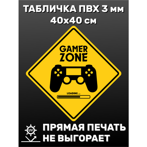 Табличка информационная Gamer zone 40х40 см