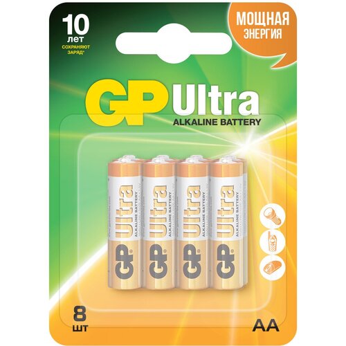 Батарея GP Ultra 24AU-2CR8 AAA 8шт блистер батарейки gp ultra 24au cr2 aaa 2 шт