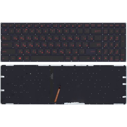 Клавиатура для Asus FX502 FX502V с красной подсветкой p/n: V156230ES1 0KNB0-6615US00 клавиатура для ноутбука asus fx502 черная с красной подсветкой