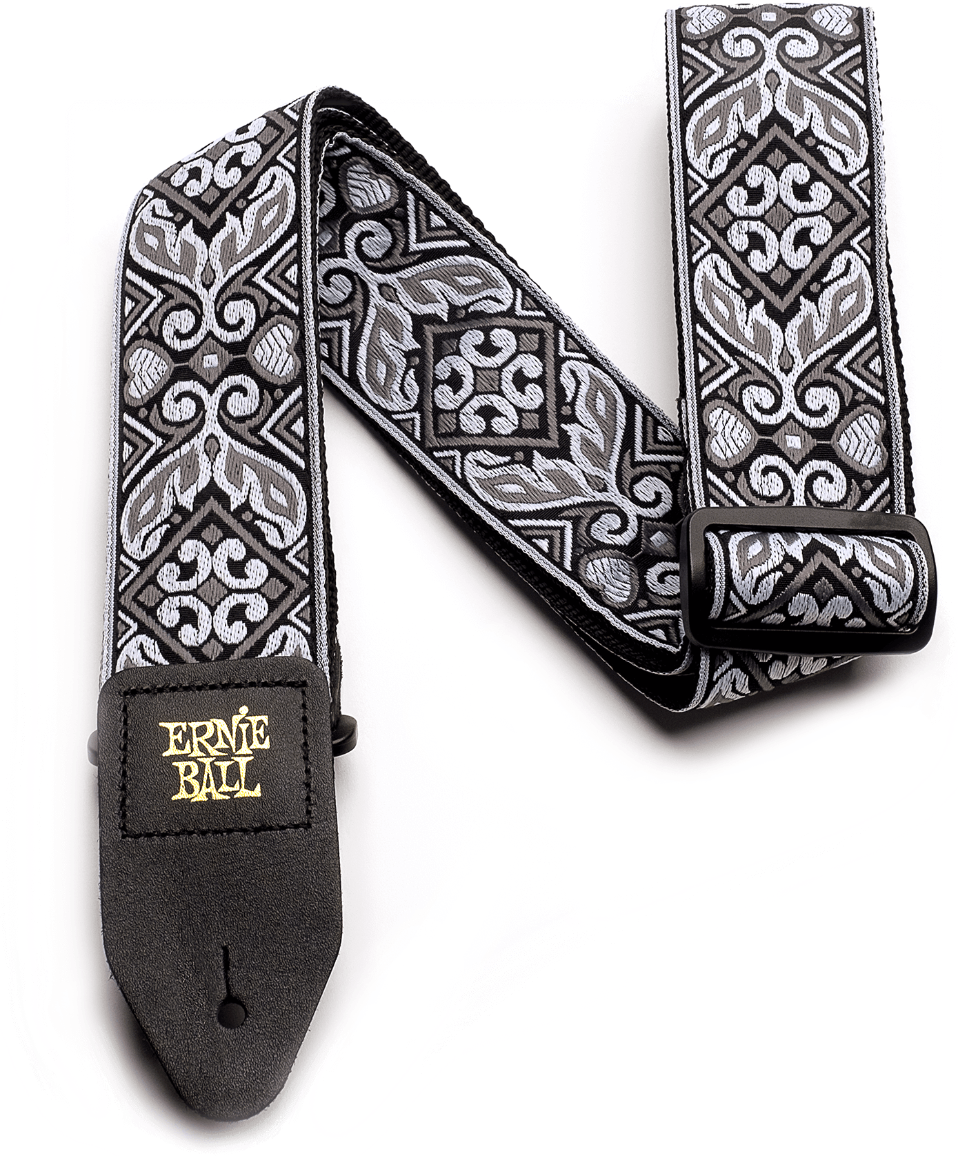 Ремень для гитары акустической, бас-гитары, электрогитары Ernie Ball 4166 Tribal Silver Jacquard, регулируемый