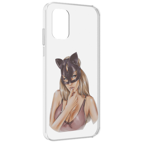 Чехол MyPads девушка-в-купальнике-с-маской-кошки женский для Nokia G21 задняя-панель-накладка-бампер