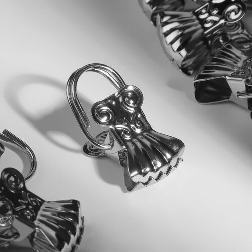 Зажим для штор Ракушка 31 15 мм цвет серебряный100 шт 2178₽