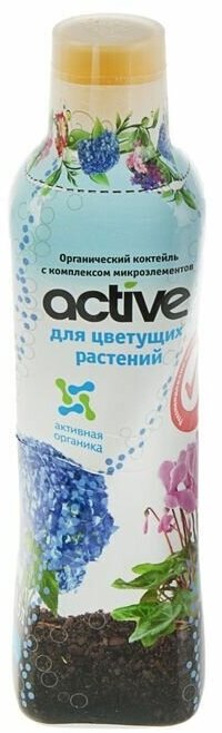 Удобрение органоминеральный коктейль Active, для цветущих комнатных растений, 0,5л