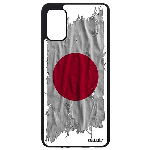 фото Чехол на galaxy a41, "флаг японии на ткани" страна utaupia