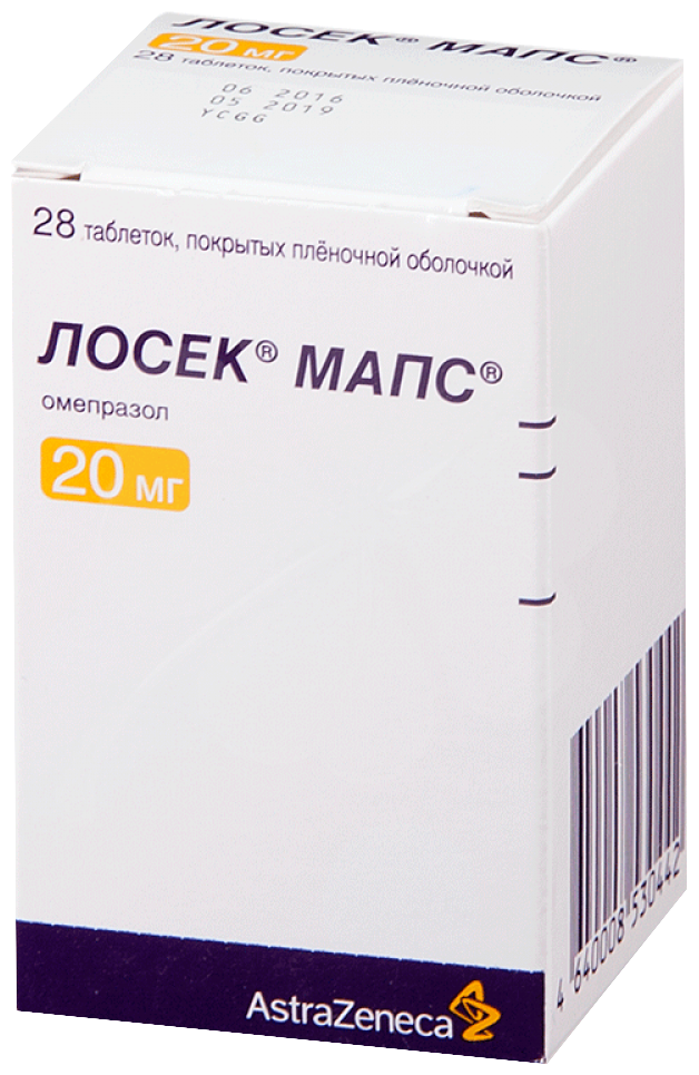 Лосек МАПС таб. п/о плен., 20 мг, 28 шт.