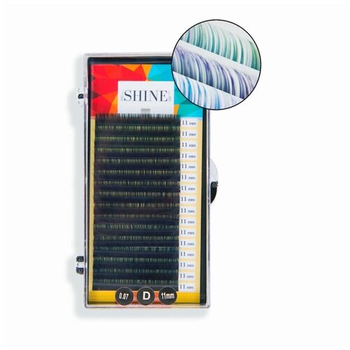 Омбре зелен/фиолет/синие D 0,07 12 мм