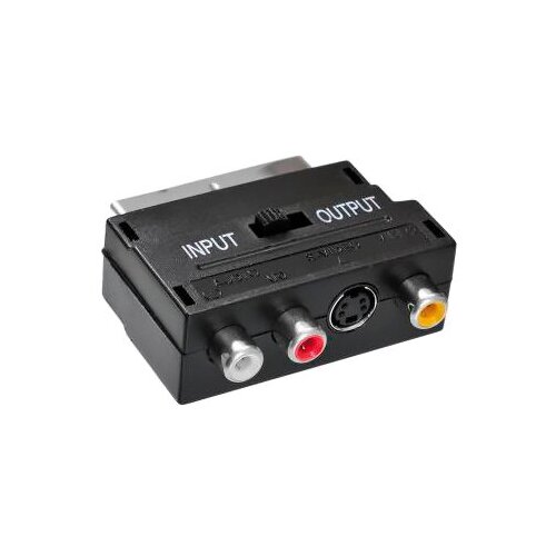 адаптер buro bsp005 scart m in out s video f 3xrca f черный Разъем Buro SCART - S-Video / 3 x RCA (BSP005), черный