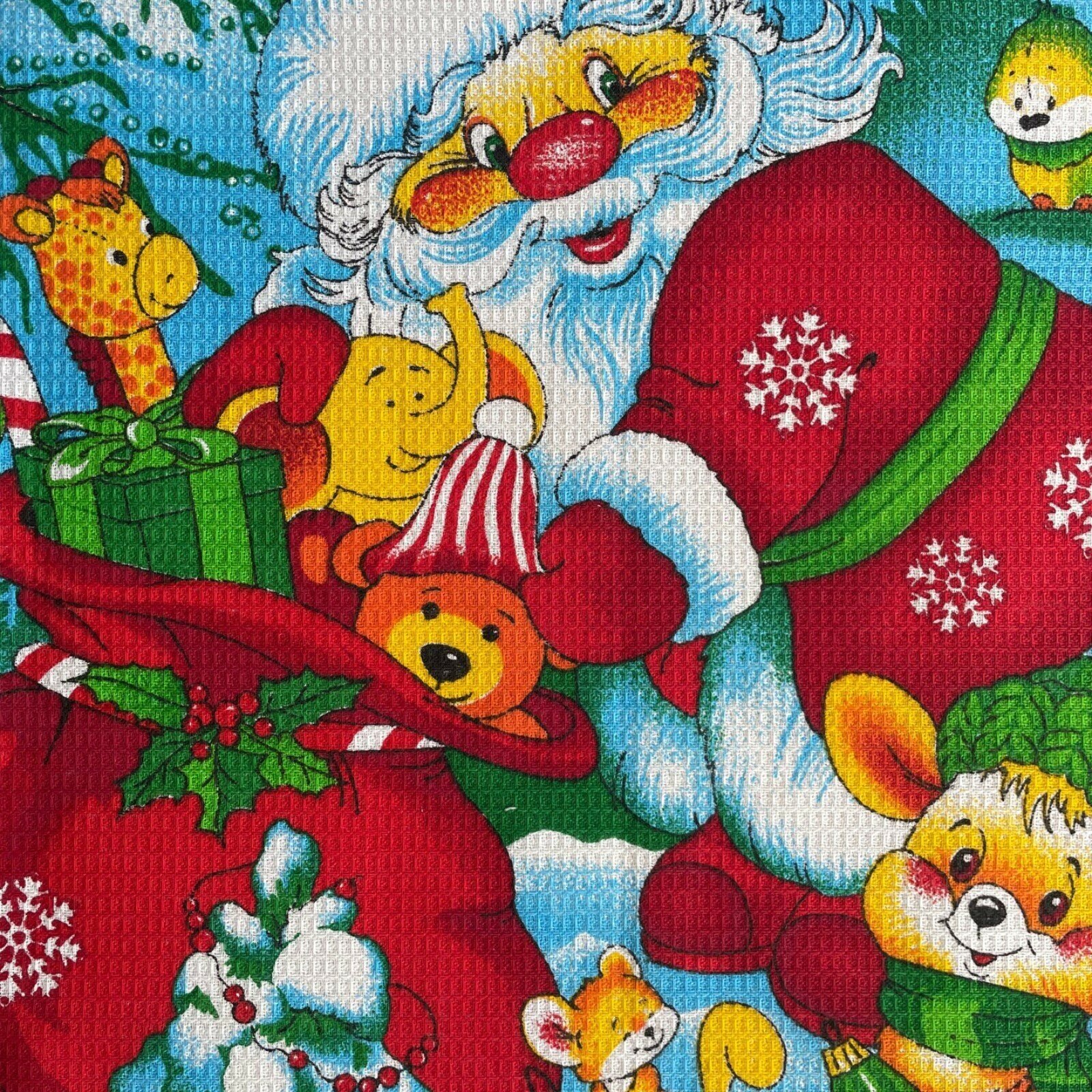 Полотенце вафельное Дед Мороз 45х60см, 150г/м, 100% хлопок - фотография № 2