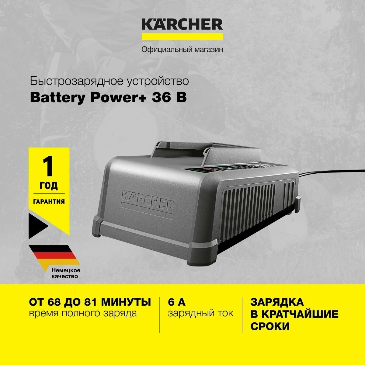Устройство быстрой зарядки Karcher BATTERY POWER+ 36 В