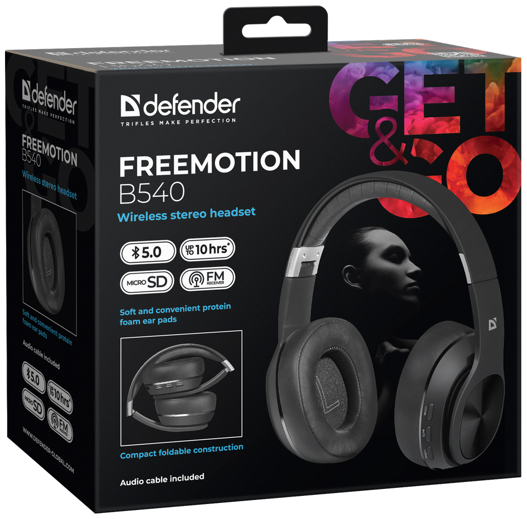 Беспроводные наушники Defender FreeMotion B540, черный - фото №9