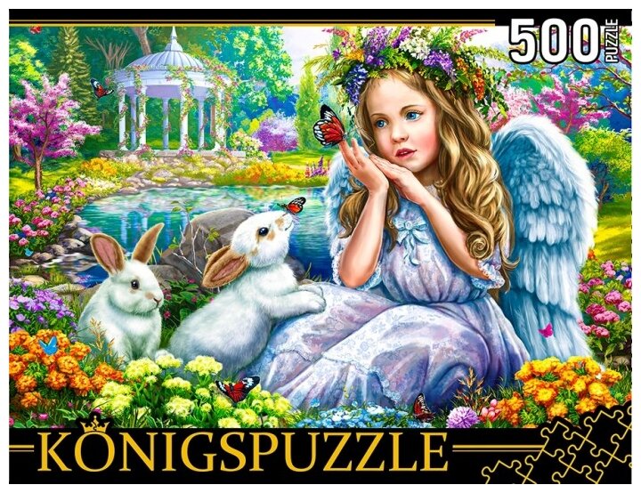 Puzzle-500 "Ангелочек и кролики" (ХК500-6309) Konigspuzzle - фото №1