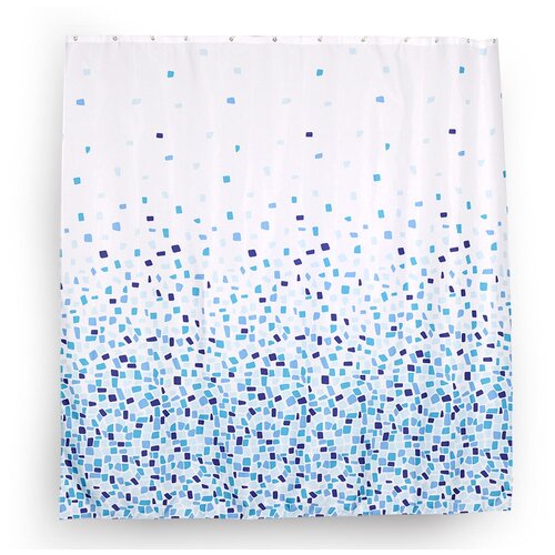 фото Штора для ванной verran mozaic 180х180 синий