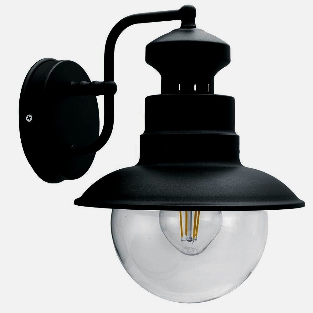 Feron садово-парковый светильник Барселона PL571, E27, 60 Вт, цвет арматуры: черный, цвет плафона бесцветный
