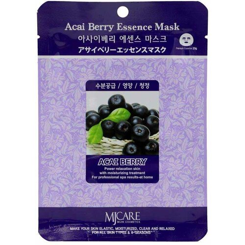 MIJIN Маска тканевая с ягодой асаи, 23 гр MIJIN Acai Berry Essence Mask