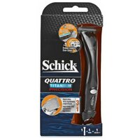 SCHICK / Wilkinson sword QUATTRO Titanium PRECISION / Станок бритвенный с 1 кассетой, подставкой и триммером