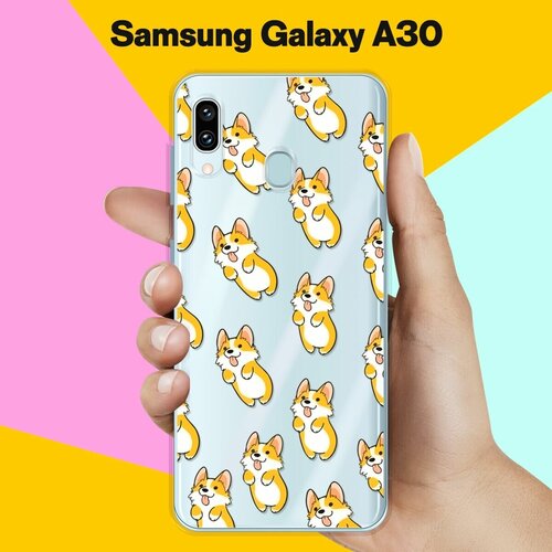 Силиконовый чехол Узор из корги на Samsung Galaxy A30 силиконовый чехол узор из корги на samsung galaxy m31s