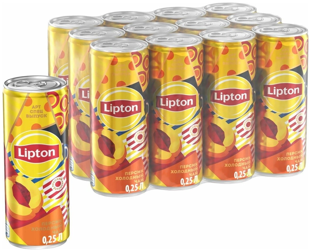 Чай Lipton Персик, банка, 0.25 л, 12 шт. - фотография № 5