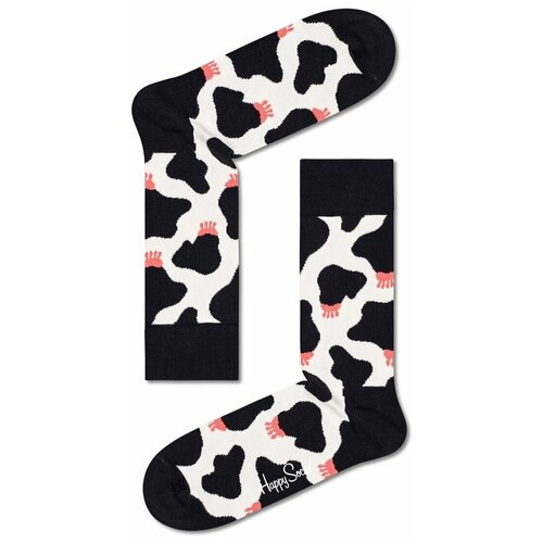 Носки Happy Socks, размер 25, черный, белый, мультиколор striped socks funny cow print white cartoon calcetines cozy harajuku skarpetki damskie cute animal chaussettes kawaii happy sock