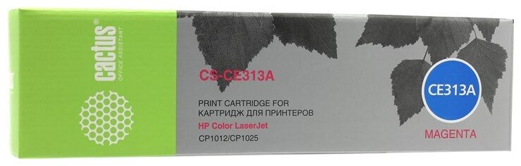 Картридж Cactus CS-CE313A, пурпурный, 1000 страниц, совместимый для LaserJet Pro CP1025 / CP1025nw / M275 / CP1025 / CP1025nw / 100 M175a / 100 M175nw