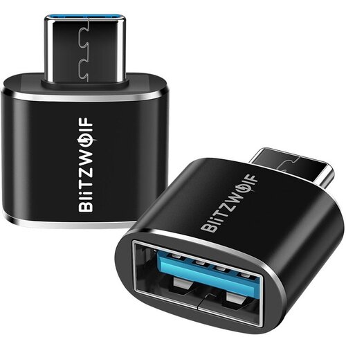 Адаптер-переходник BlitzWolf BW-A4 Type-C to USB 2.0 OTG Adapter Converter 2 шт Black