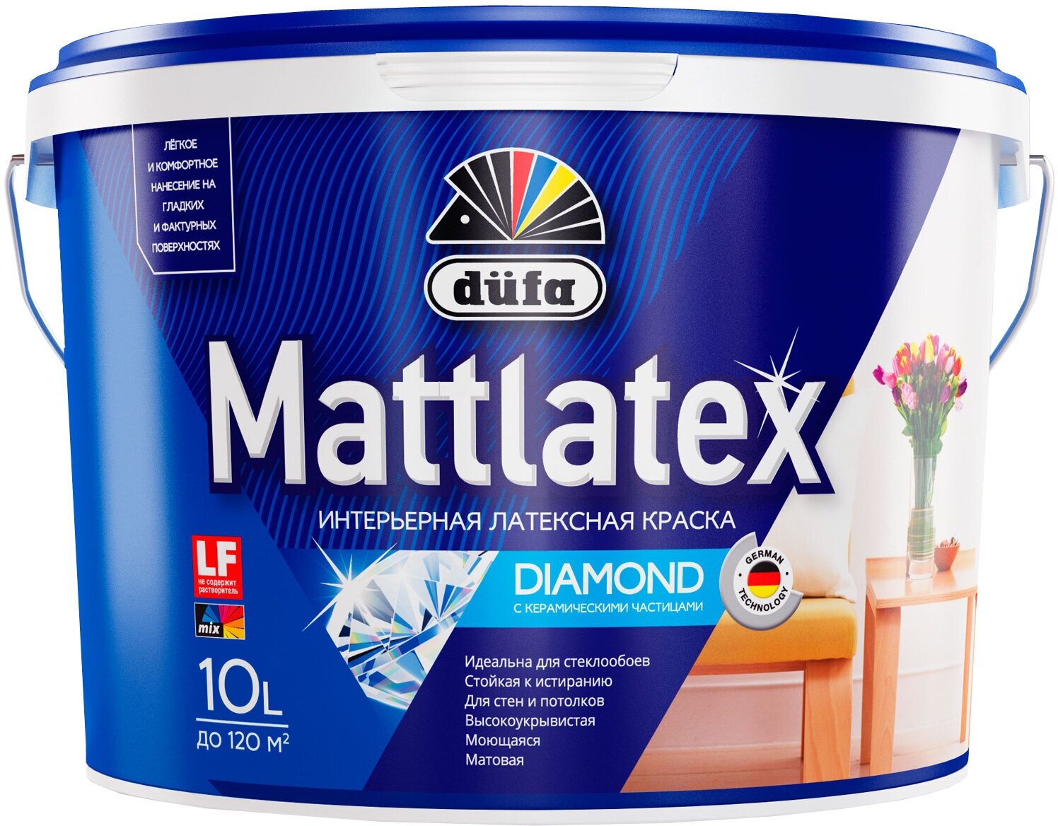 Dufa Mattlatex RD100 / Дюфа Маттлатекс РД100 краска влагостойкая латексная, износостойкая 5л