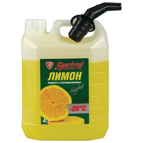 Жидкость для стеклоомывателя Spectrol Лимон light, -20°C, лимон, 4 л, 1 шт.