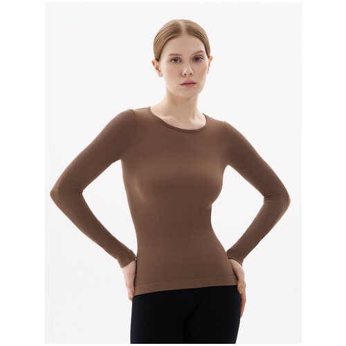 фото Лонгслив mademoiselle, размер l/xl, коричневый