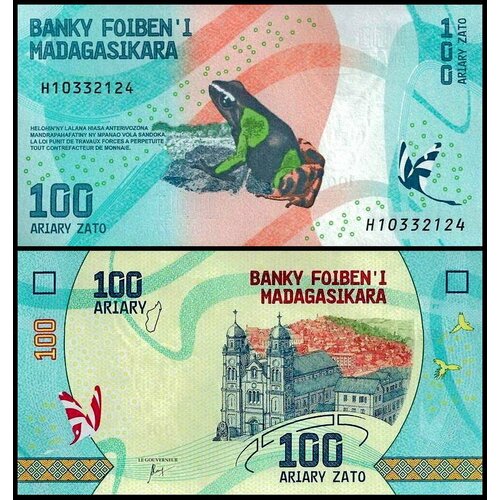 Мадагаскар 100 ариари 2017 (UNC Pick 97) мадагаскар 500 ариари 2500 франков 2004 г зебу unc