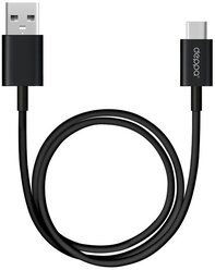 Кабель Deppa USB - USB Type-C (72206), черный, 1.2 м